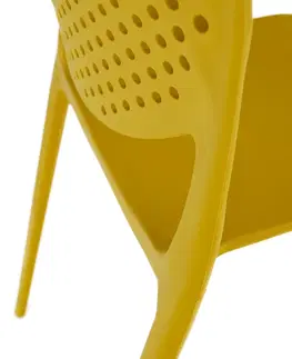 Záhradné stoličky a kreslá Stohovateľná stolička, žltá, FEDRA NEW