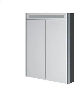Kúpeľňový nábytok MEREO - Siena, kúpeľňová galérka 64 cm, zrkadlová skrinka, antracit mat CN436GA