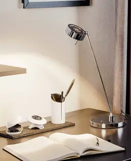 Stolové lampy Knapstein Dvojkĺbová stolná LED lampa Elegance, chróm