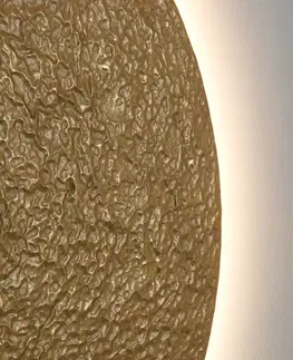 Nástenné svietidlá Holländer Nástenné svietidlo LED Meteor, zlatá farba, Ø 100 cm, železo