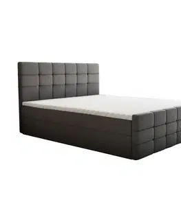 Postele Boxspringová posteľ, 180x200, sivá, BEST