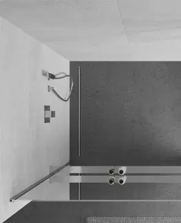Sprchové dvere MEXEN/S - KIOTO Sprchová zástena WALK-IN s poličkou a držiakom uterákov 120 x 200, zrkadlové 8 mm, chróm 800-120-121-01-50