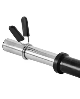 Osy k činkám Vzpieračská tyč inSPORTline Pump rovná 130cm/30mm bez závitu, s objímkami