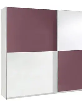 Šatníkové skrine Skriňa Lux 10 fialová lesklá/biela lesklá 244 cm