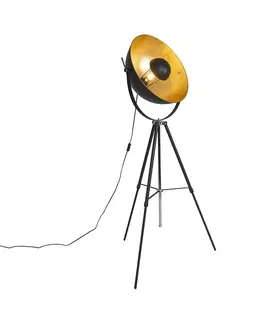 Stojace lampy Stojacia lampa čierna so zlatým 51 cm nastaviteľným statívom - Magnax