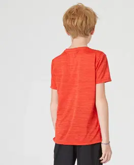 nohavice Chlapčenské tričko 500 na cvičenie červené
