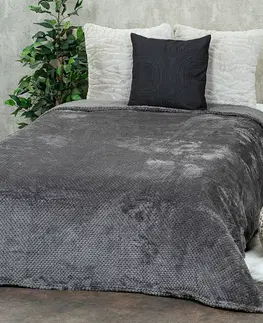 Prikrývky na spanie Matex Prehoz na posteľ Montana tmavosivá, 170 x 210 cm