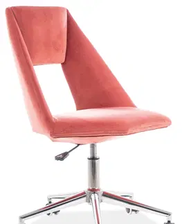 Kancelárske stoličky Signal Kancelárska stolička PAX ružová zamat vzor 173
