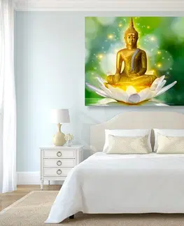 Obrazy Feng Shui Obraz zlatý Budha na lotosovom kvete