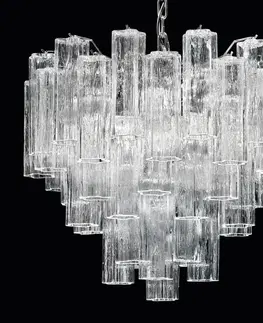 Závesné svietidlá Novaresi Tronchi závesná lampa z číreho muránskeho skla