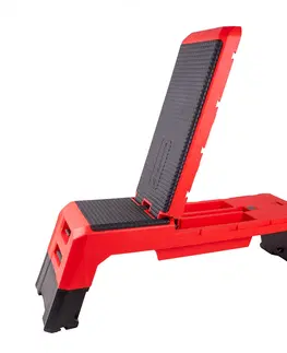 Posilňovacie lavice Nastaviteľná aerobic step lavica inSPORTline AeroBench červená