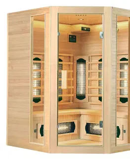 Bývanie a doplnky Juskys Infračervená sauna/tepelná kabína Nyborg E150V s plným spektrom, panelovými radiátormi a drevom Hemlock