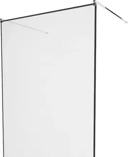Sprchové dvere MEXEN/S - KIOTO samostatne stojaca sprchová zástena 110 x 200, transparent/čierna vzor 8 mm, chróm 800-110-002-01-70