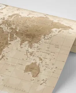 Tapety mapy Tapeta nádherná vintage mapa sveta