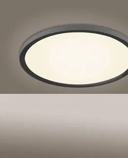 Stropné svietidlá JUST LIGHT. Stropné LED svetlo Flat CCT, Ø 40 cm, čierna