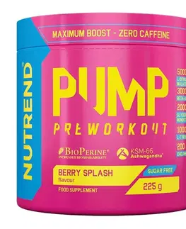 Práškové pumpy Pump (bez kofeínu) - Nutrend 225 g Berry Splash
