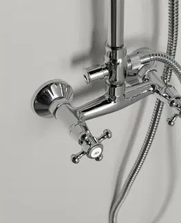 Sprchy a sprchové panely SAPHO - ANTEA sprchový stĺp k napojeniu na batériu, hlavová a ručná sprcha, chróm SET031