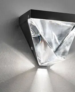 Nástenné svietidlá Fabbian Fabbian Tripla krištáľové nástenné LED antracit