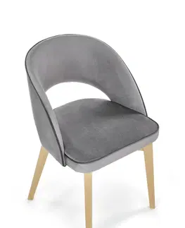Jedálenské stoličky HALMAR Marino jedálenská stolička svetlosivá / dub medový