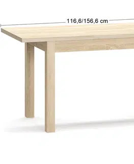 Jedálenské stoly NABBI Novi EKT rozkladací jedálenský stôl dub sonoma