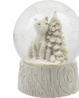 Vianočné dekorácie Vianočné snežítko s LED osvetlením Fox, 10 x 12,5 cm