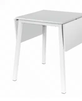 Jedálenské stoly Jedálenský stôl, MDF fóliovaná/kov, biela, 60-120x60 cm, MAURO