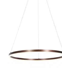 Zavesne lampy Dizajnové závesné svietidlo bronzové 80 cm vrátane LED 3-stupňovo stmievateľné - Anello