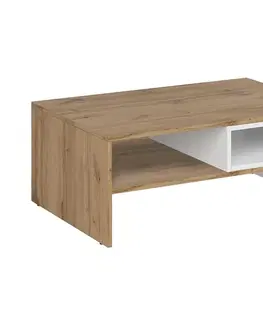 Konferenčné stoly Konsimo Sp. z o.o. Sp. k. Konferenčný stolík DAMINO 35,5x90 cm dub wotan/biela 