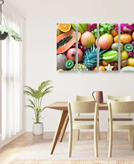 Obrazy jedlá a nápoje 5-dielny obraz tropické ovocie