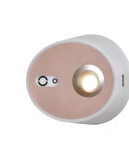 Nástenné svietidlá Carpyen LED svetlo Zoom, bodové svetlá, USB, ružovo-medená