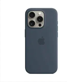 Puzdrá na mobilné telefóny Silikónový zadný kryt pre Apple iPhone 15 Pro Max s MagSafe, búrkovo modrá MT1P3ZMA