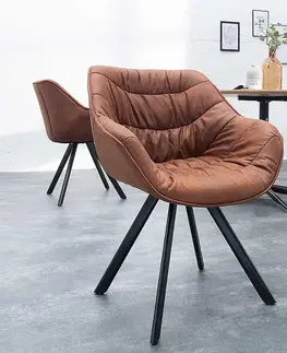 Stoličky - moderné LuxD Dizajnové kreslo Kiara hnedé antik