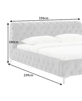 Postele LuxD Dizajnová posteľ Rococo 180 x 200 cm sivý zamat 