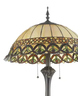 Stojacie lampy Clayre&Eef Frieda – stojaca lampa s tienidlom Tiffany
