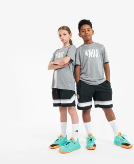 dresy Detské basketbalové tričko TS 900 NBA sivé