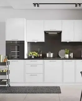 Modulový kuchynský nábytok Kuchynská linka 260 biely hrášok mat bez dosky