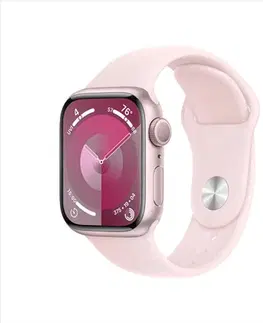 Inteligentné hodinky Apple Watch Series 9 GPS 41mm ružová , hliníkové puzdro so športovým remienkom svetlá ružová - ML MR943QCA