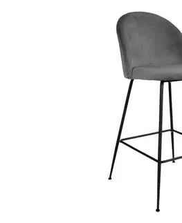 Barové stoličky Norddan Dizajnová barová stolička Kristopher, sivá / čierna