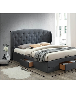 Postele KONDELA Olina New manželská posteľ s roštom sivá