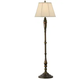 Lampy Elstead Feiss - Stojacia lampa LINCOLNDALE 1xE27/60W/230V bronz/béžová 