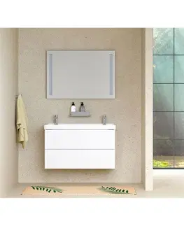 Kúpeľňový nábytok MEREO - Siena, kúpeľňová skrinka s keramickým umývadlom 101 cm, antracit mat CN4322