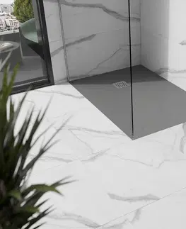 Vane MEXEN - Stone+ sprchová vanička obdĺžniková 90x70, sivý betón 44617090