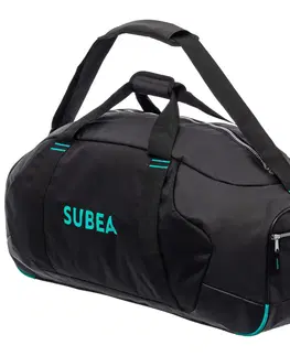 batohy Potápačská taška SCD s objemom 65 litrov čierno-modrá