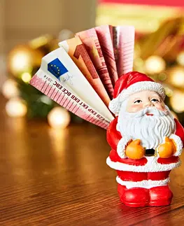 Drobné dekorácie a doplnky Posol s peniazmi "Santa Claus"