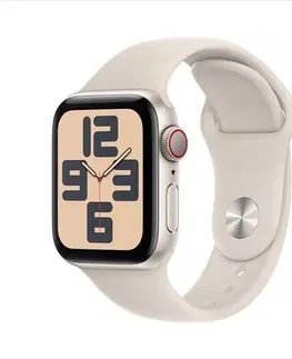 Inteligentné hodinky Apple Watch SE GPS + Cellular 40mm hviezdna biela , hliníkové puzdro so športovým remienkom hviezdna biela - S/M