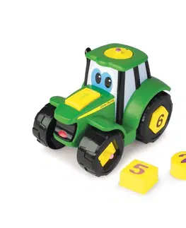 Náučné hračky WIKY - John Deere Traktor Johnny s číslami 21cm