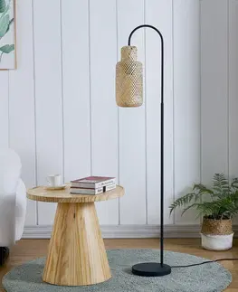 Stojacie lampy Lindby Lindby Venora stojacia lampa tienidlo bambus 1-pl.