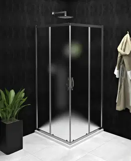 Sprchové dvere GELCO - SIGMA SIMPLY štvorcová sprchová zástena 1000x1000 rohový vstup, Brick sklo GS2410GS2410