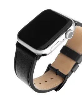 Príslušenstvo k wearables FIXED Kožený remienok pre Apple Watch 38/40/41 mm, čierny