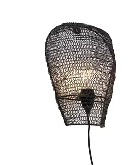Nastenne lampy Orientálna nástenná lampa čierna 35 cm - Nidum